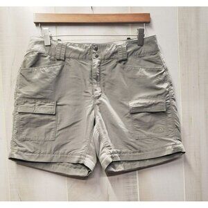 The North Face Womens Size 10 Shorts Kahki Hiking Cargo Nylon, missing zip offs